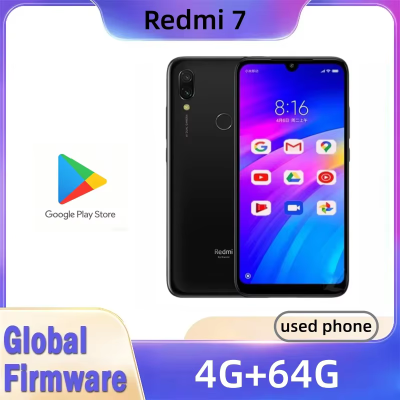 Celular Xiaomi Redmi 7 com Capa, Celular Android Dual SIM com Câmera Dupla, Celular Usado