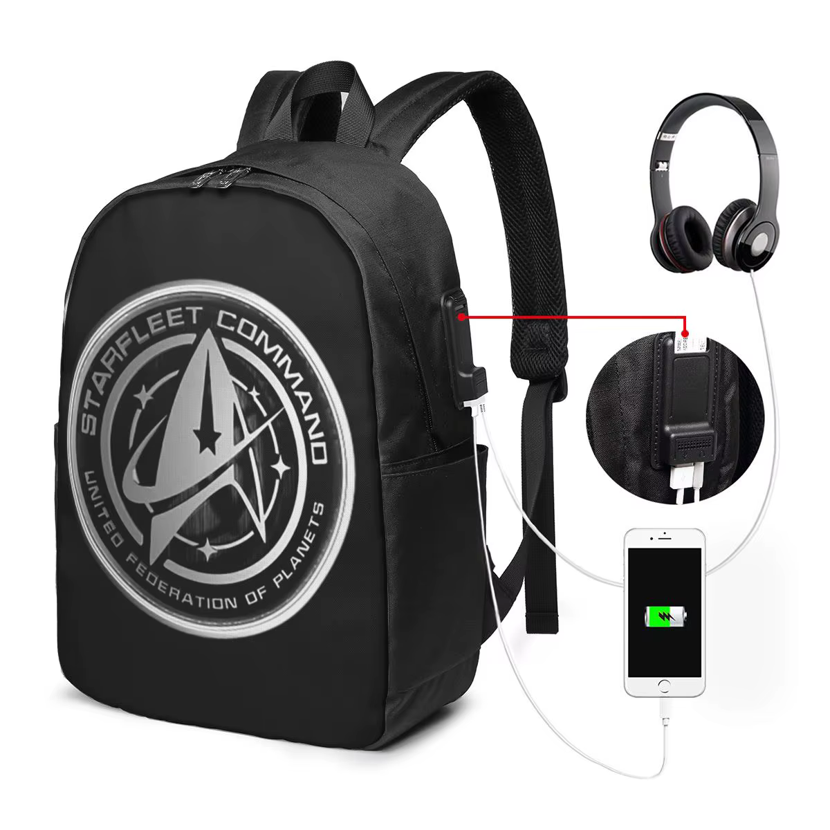 Mochila da série de TV de ficção científica Star Treks, bolsa de viagem para notebook, bolsa escolar para estudantes...