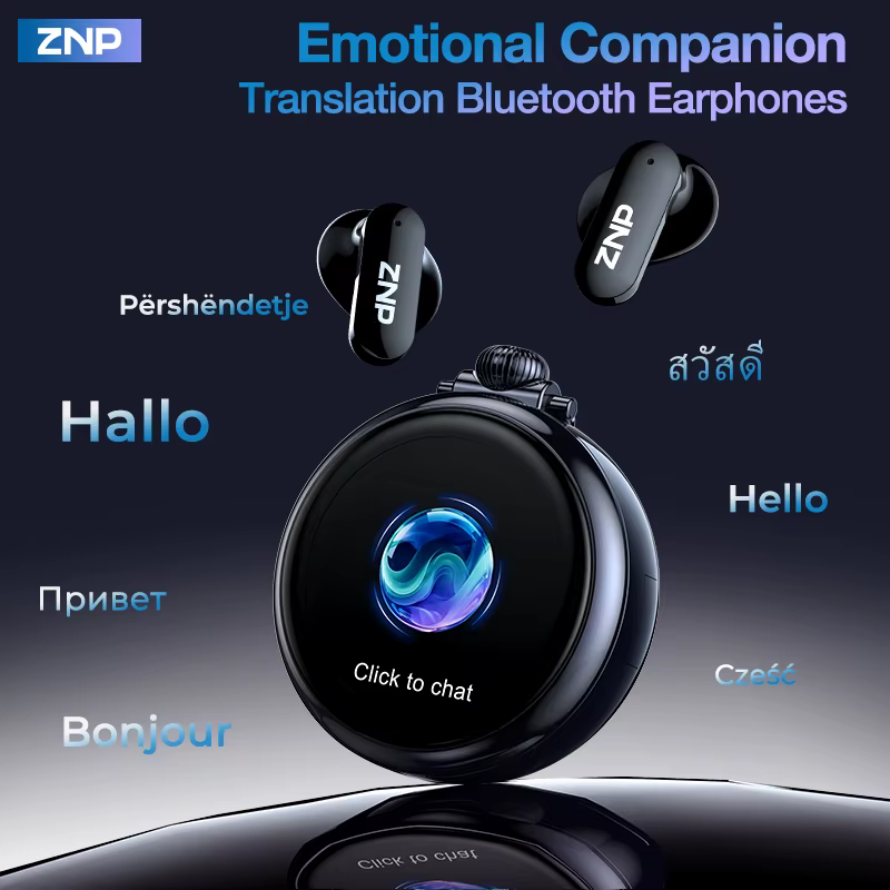 Últimos Lançamentos de 2026: Fones de Ouvido Tradutores Sem Fio ZNP com IA, Companheiro Emocional, Assistente de Reun...