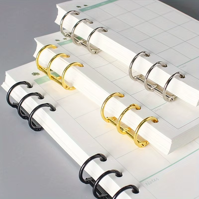 10 peças de argolas de metal para encadernação de folhas soltas, argolas circulares para calendário, 3 argolas para c...