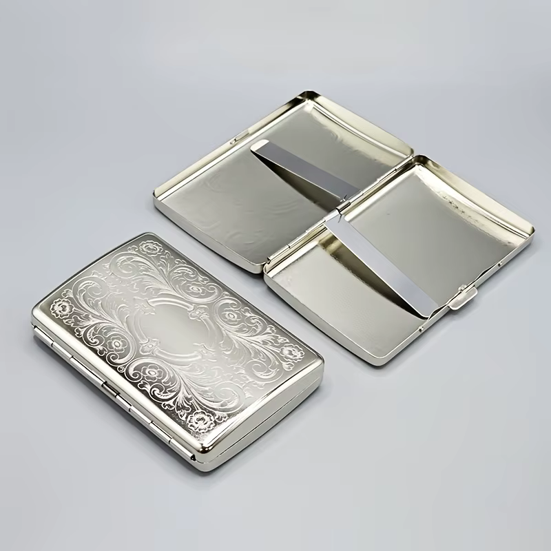 Estojo de cigarros de metal vintage – estojo portátil para cigarros, ideal para homens, adequado para cigarros de 12...