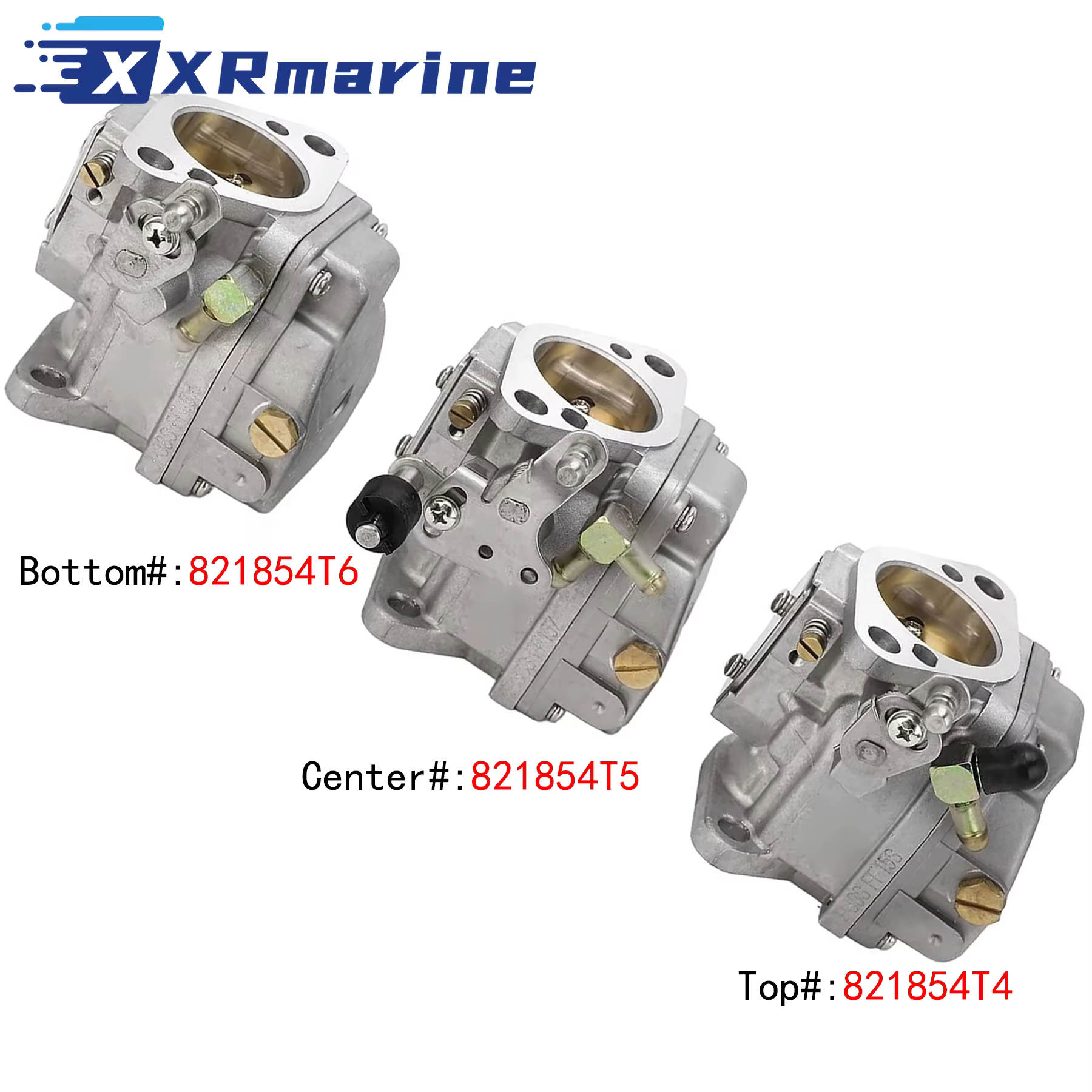 Kit de Carburador para Motores de Popa 821854T4 821854T5 821854T6 Compatível com Motores Mercury 2 Tempos 3 Cilindros...
