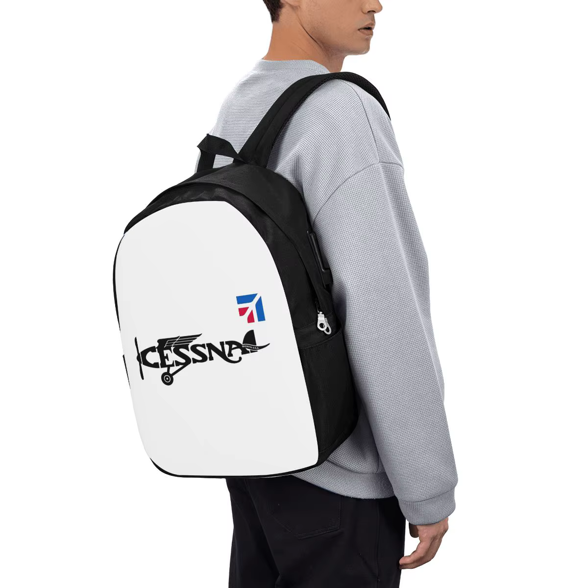 Mochila com logotipo Cessna, bolsa de viagem para notebook, bolsa escolar para estudantes universitários, bolsa de om...