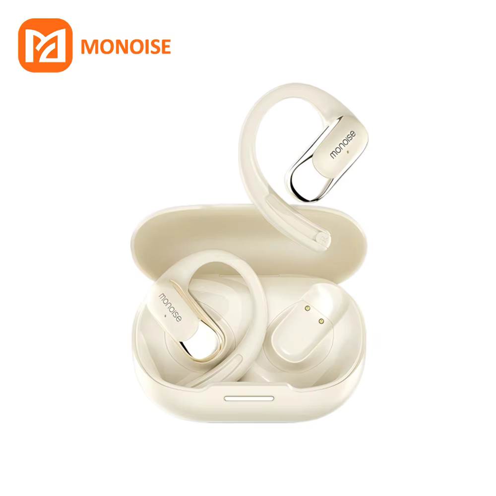 Fones de Ouvido Inteligentes Monoise P-G2 AI Sem Fio Bluetooth com Tecnologia Open Ear, Gravação de Reuniões, Convers...