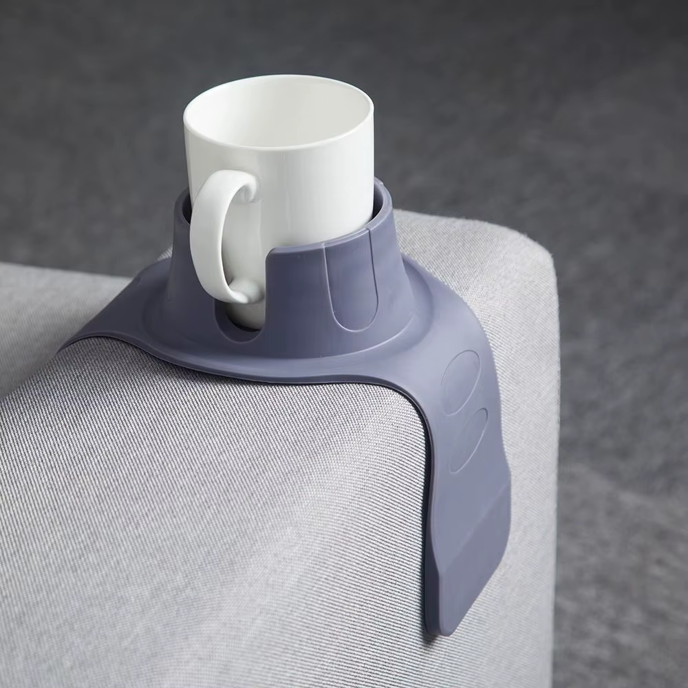 Suporte de copo de silicone para sofá, fácil de usar, durável, portátil, flexível, conveniente, bandeja para bebidas,...