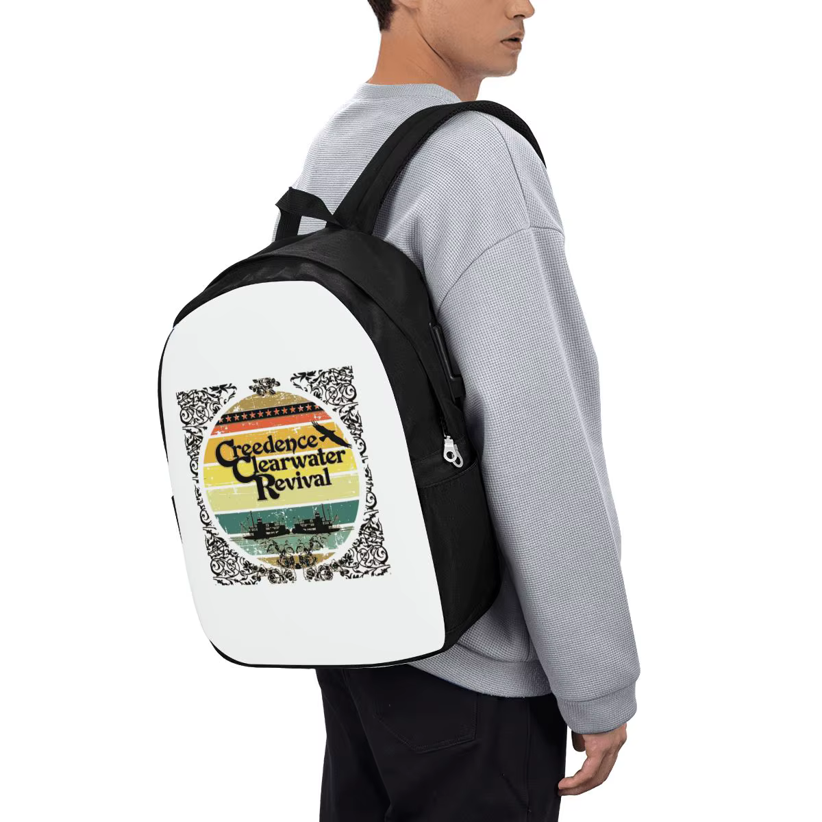 Mochila Creedence Clearwater Revival Riverboats para viagem, bolsa para notebook, bolsa escolar para estudantes unive...