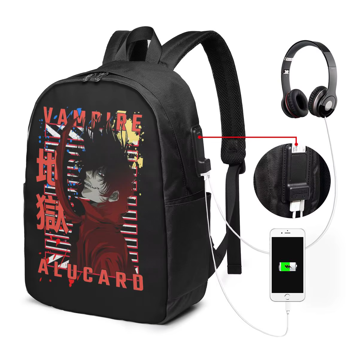 Mochila Alucard Hellsing Manga para viagem, bolsa para notebook, bolsa escolar para estudantes universitários, bolsa...