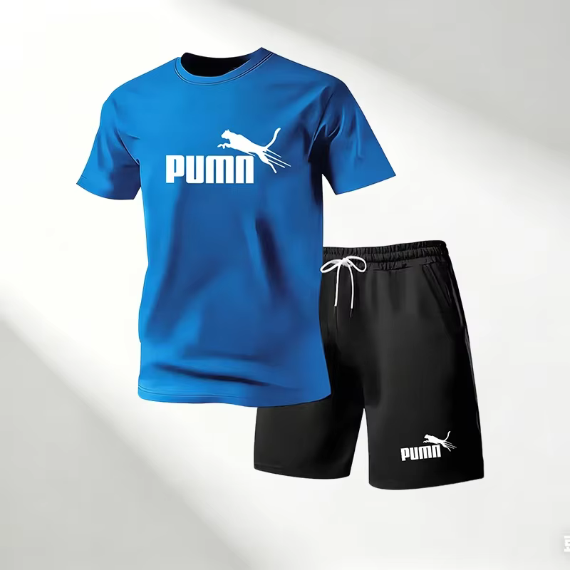 Promoção Quente 2026: Conjunto Masculino de Camiseta Gola O Manga Curta + Shorts Esportivo de Secagem Rápida para Mod...