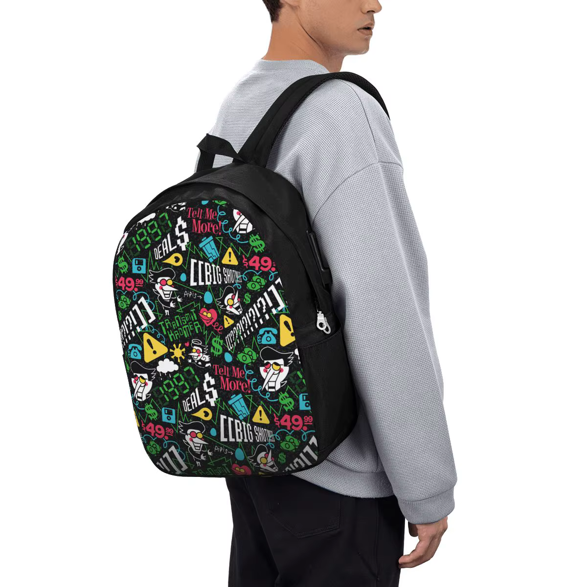 Mochila Deltarune SPAMTON G para Viagem, Notebook, Computador, Estudante Universitário, Escolar, Bolsa de Ombro para...